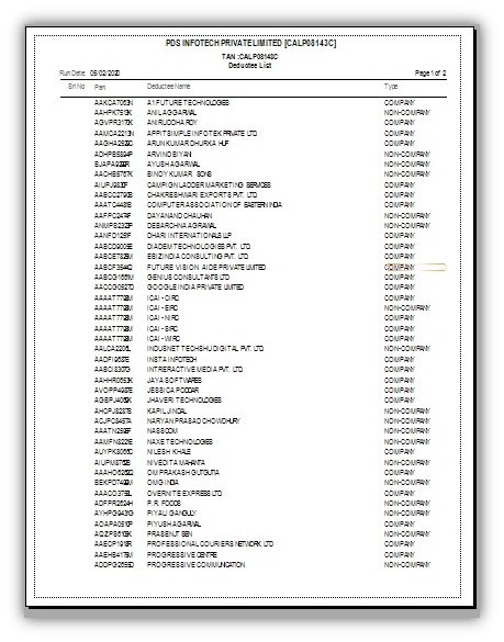 Figure – Report  Deductee List (without  Address) figure-report-deductee-list-without-address