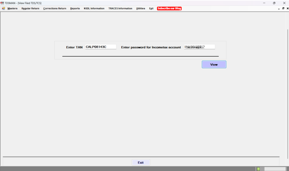 File Return Online - View TDS