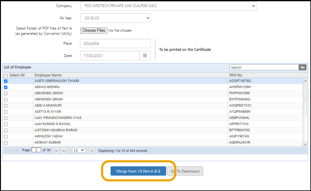 Form 16 Merge Part A & Part B - show report form-16-part-b-report-4