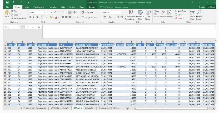 Form 3CD - TDS Section 3