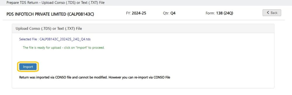 Import TDS/TXT File import tds/txt file