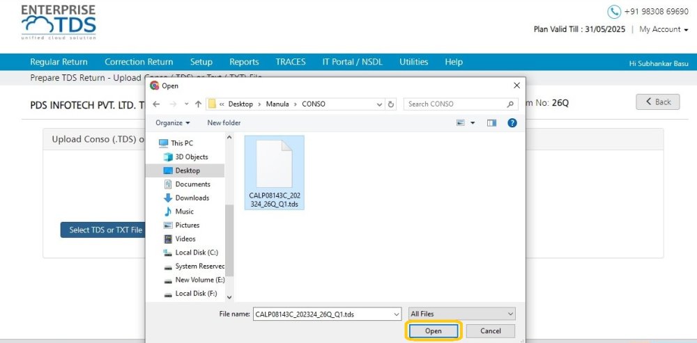 Open TDS/TXT File open tds/txt file