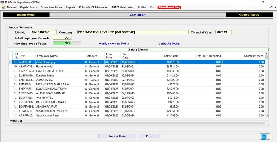 Pan Verification before data import