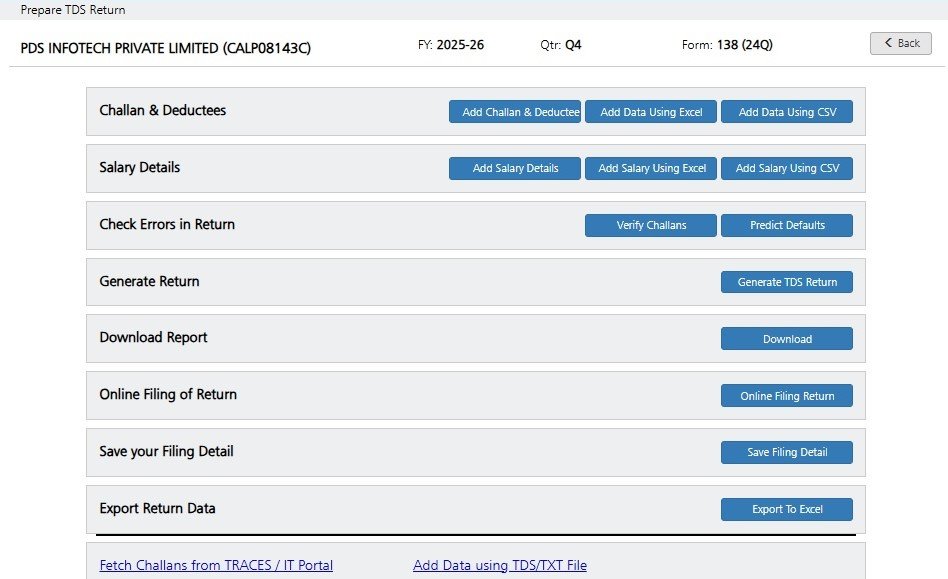Form 138 (24Q) - Add Salary Details
