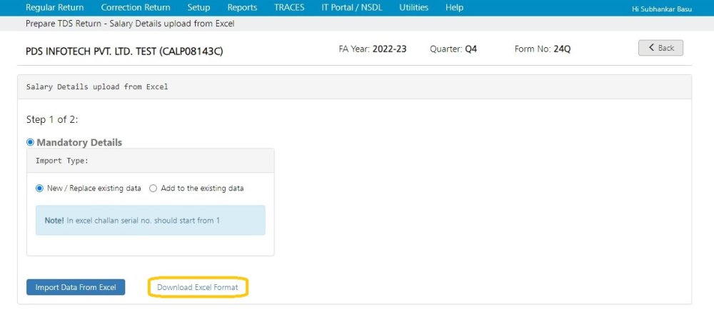 Download Excel Format