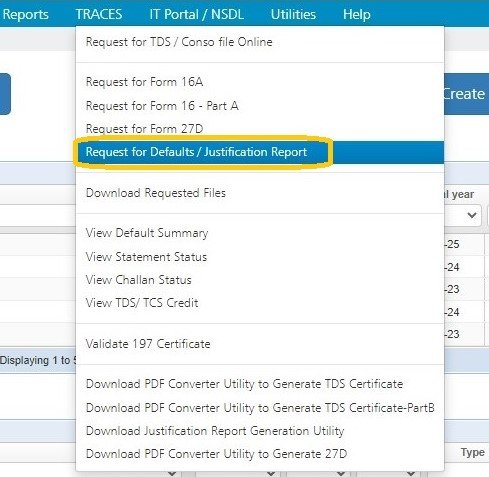 Traces - Request for Defaults/Justification Report request-for-defaults-justification-report