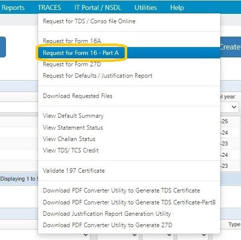 Request for Form 16 request-for-form-16-part-a