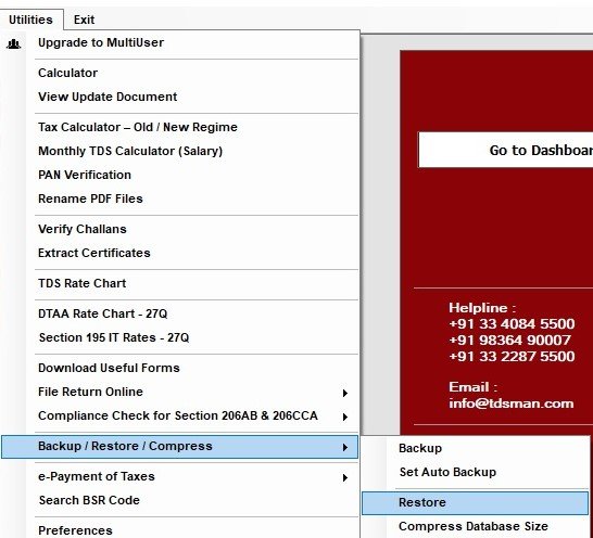 Utilities - Restore restore-button