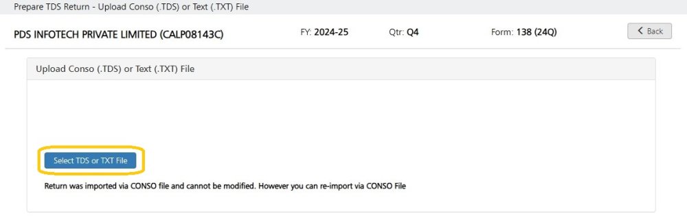 Select TDS/TXT File select tds/txt file