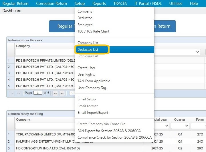 Setup - Deductee List setup-deductee-list