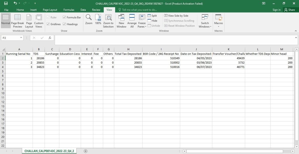 Export Return Data -CSV-Challan Details export-return-data-csv-challan-details