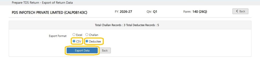 Export Return Data -CSV-Deductee export-return-data-csv-deductee