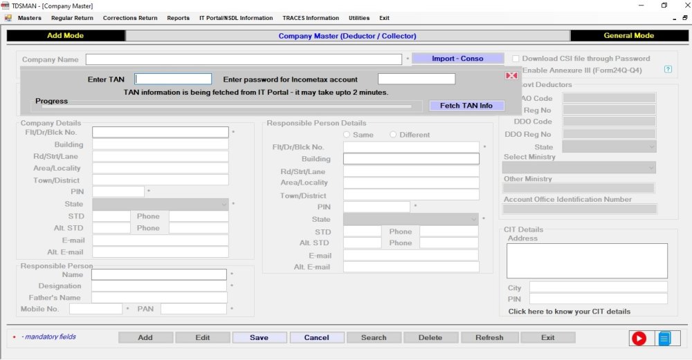 Add Company Master fetch from IT Portal 2
