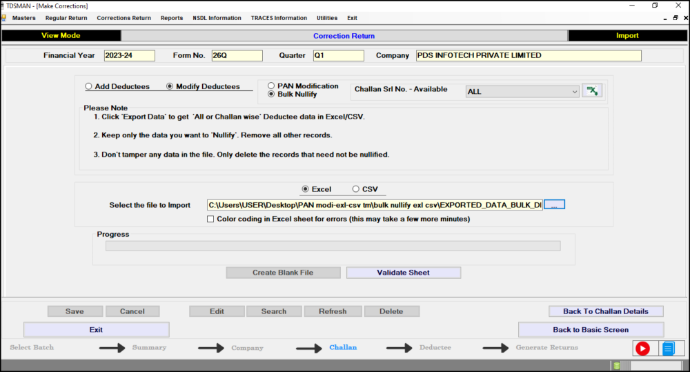Bulk Nullify - Excel/CSV Bulk Nullify - Excel/CSV