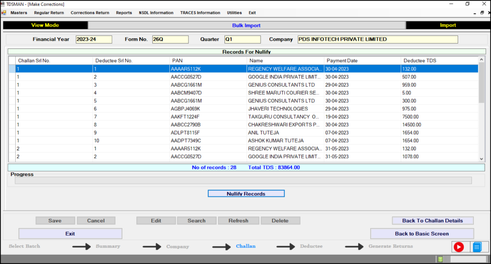 Bulk Nullify - Successfull Bulk Nullify - Successfull