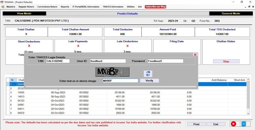Challan Status