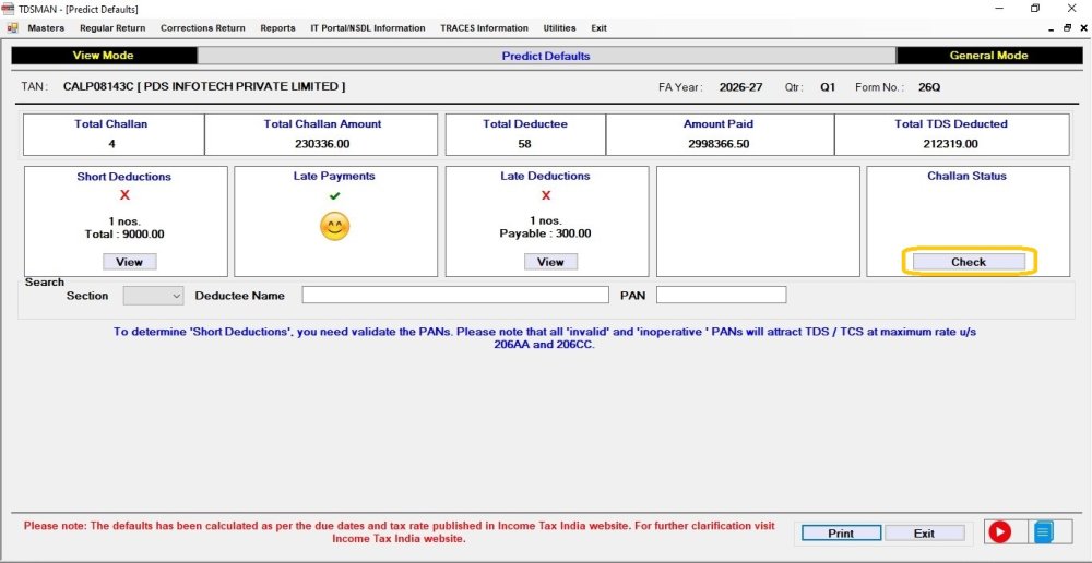 Challan Status
