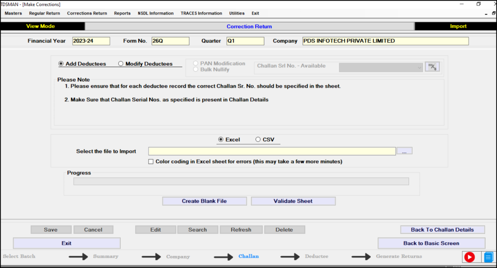 Add Deductees Using Excel/CSV Add Deductees Using Excel/CSV