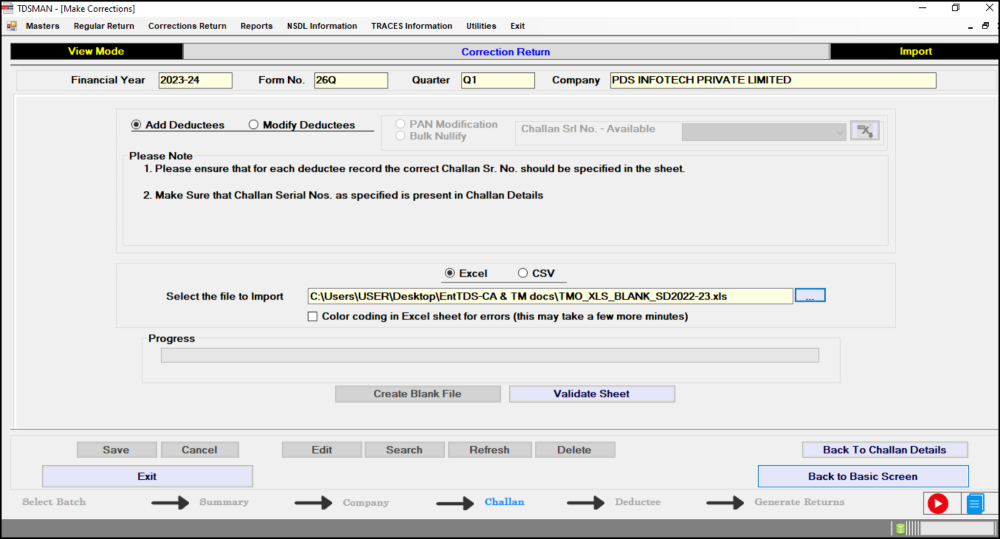 Add Deductee Using Excel/CSV Add Deductee Using Excel/CSV