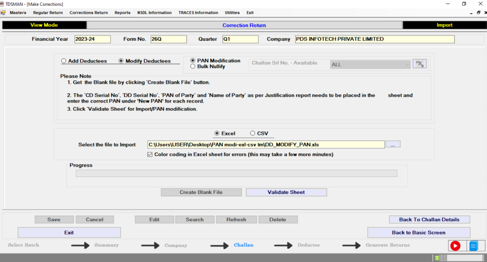 PAN Modification – Excel PAN Modification – Excel