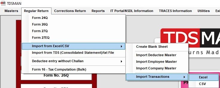 Import Transactions - Excel