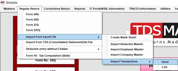 Import Transactions - Excel