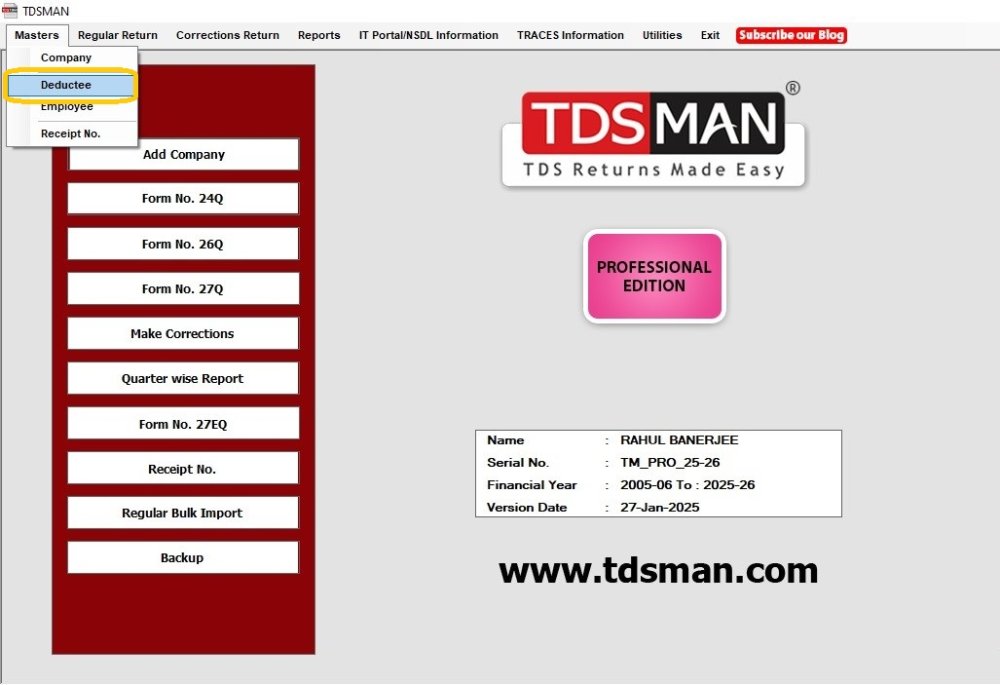 Deductee Master tm-deductee-master
