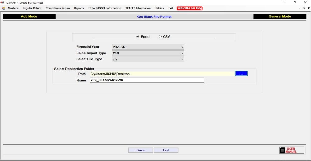 Download Blank Excel Format