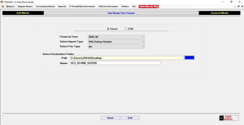 Download Blank Excel Format