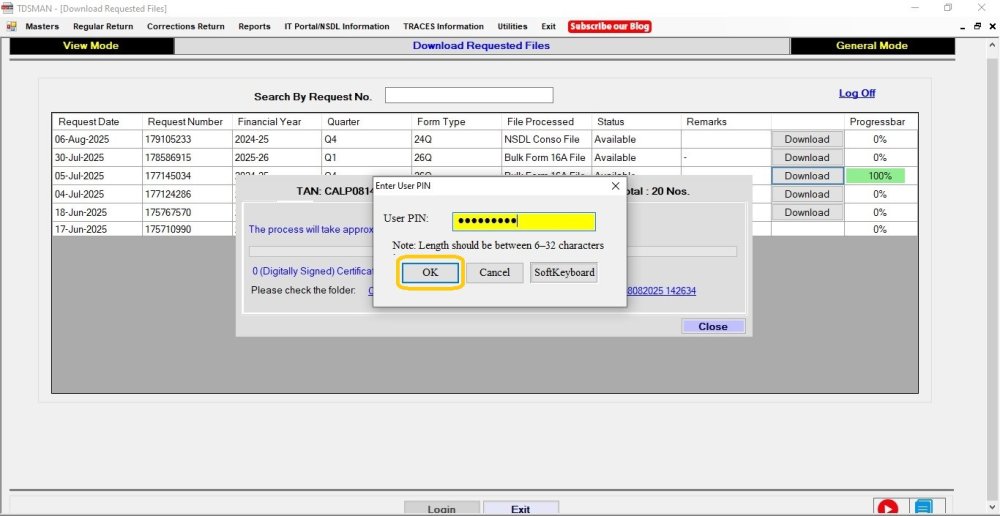 Download requested files with DSC 10