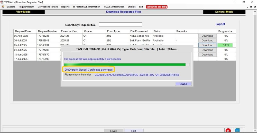 Download requested files with DSC 11