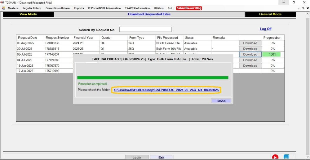 Download requested files with DSC 12