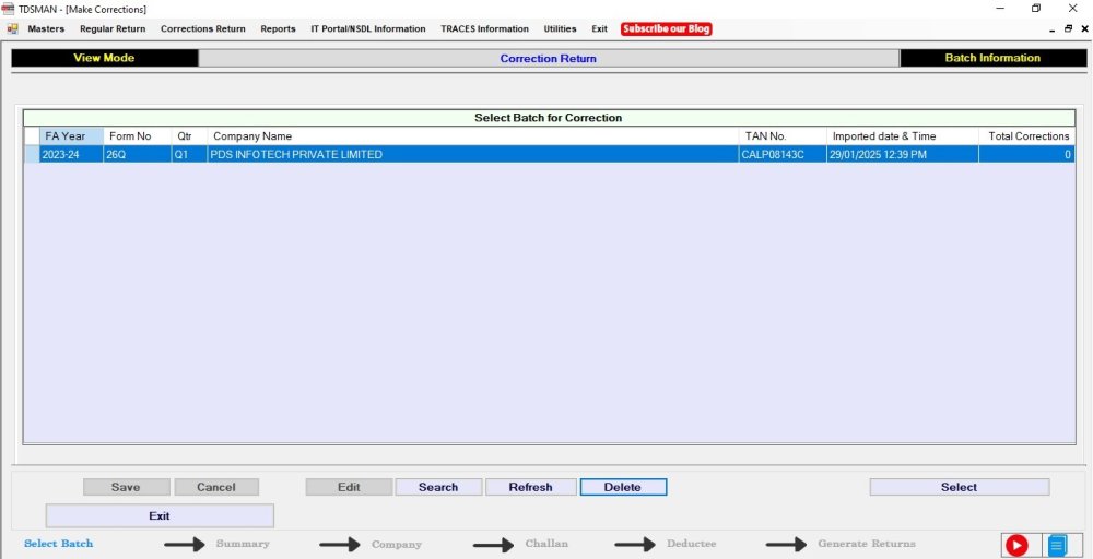Figure 7-3 Batches of Data Import