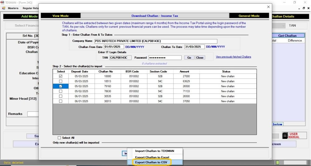 Get Challan from Income tax 10