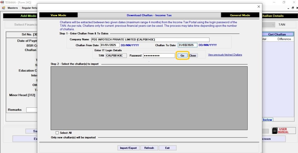 Get Challan from Income tax 2