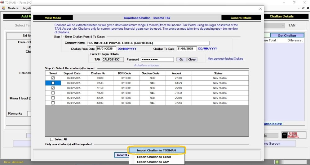 Get Challan from Income tax 5