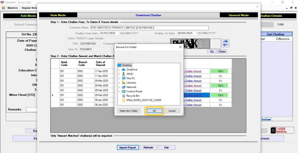 Get Challan from Traces 11