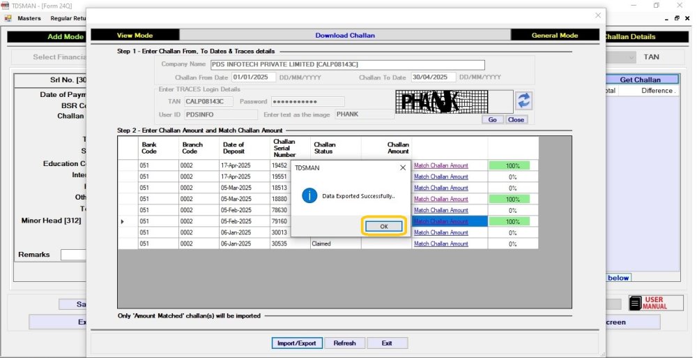Get Challan from Traces 12