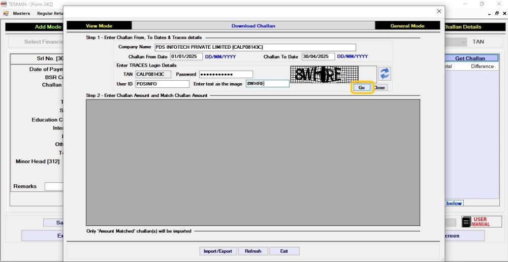 Get Challan from Traces 2