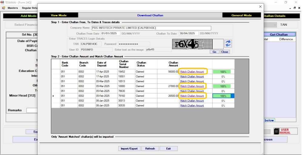 Get Challan from Traces 3