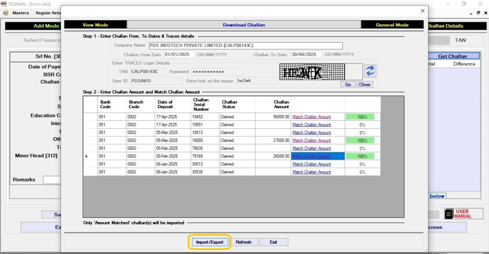 Get Challan from Traces 4