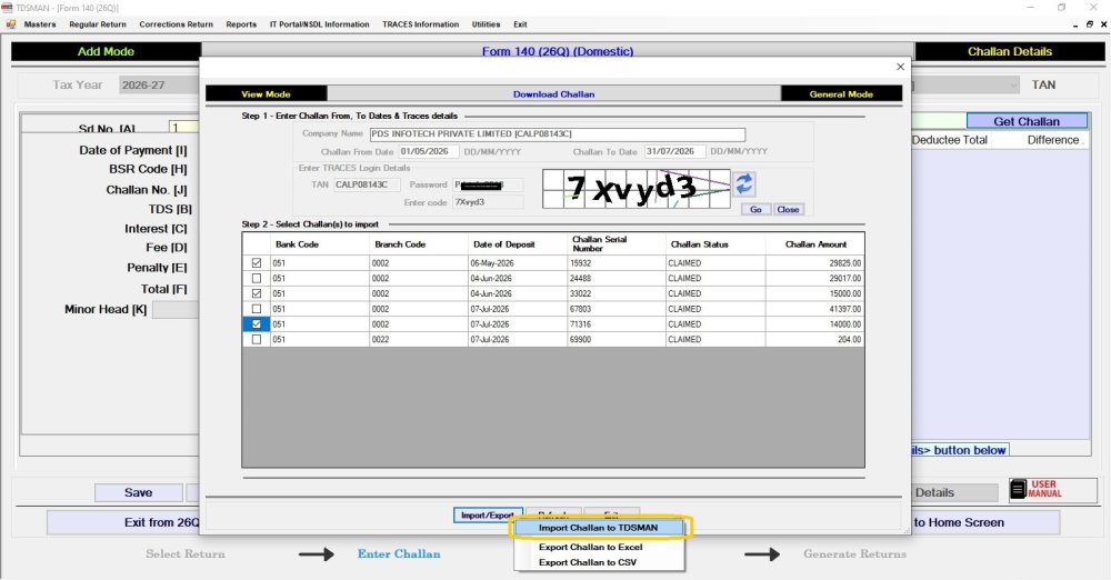 Get Challan from Traces 4