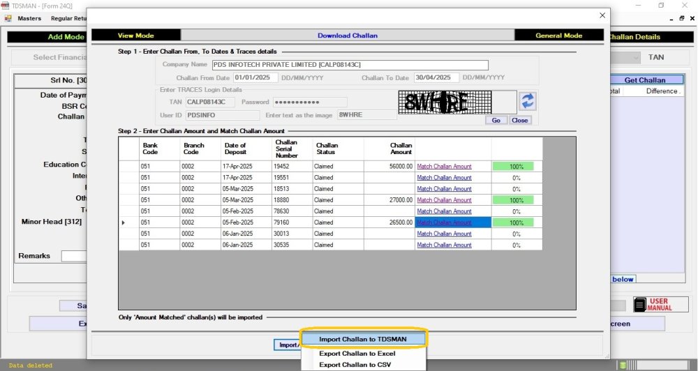 Get Challan from Traces 5