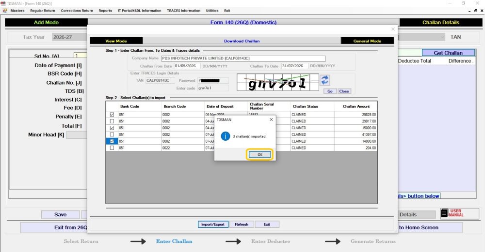 Get Challan from Traces 5