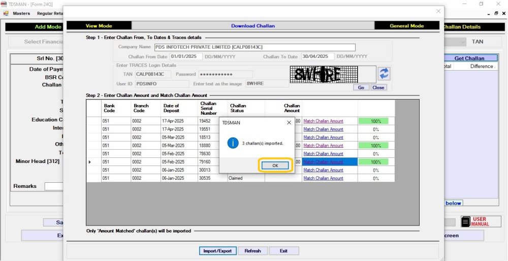 Get Challan from Traces 6
