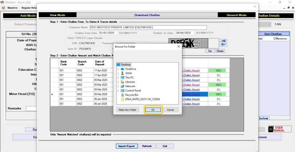 Get Challan from Traces 8