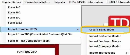 Import From Excel / CSV - Create Blank Excel Sheet