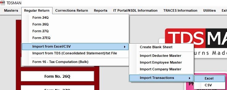 Import Transactions - Excel
