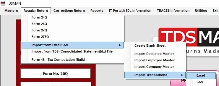 Import Transactions - Excel