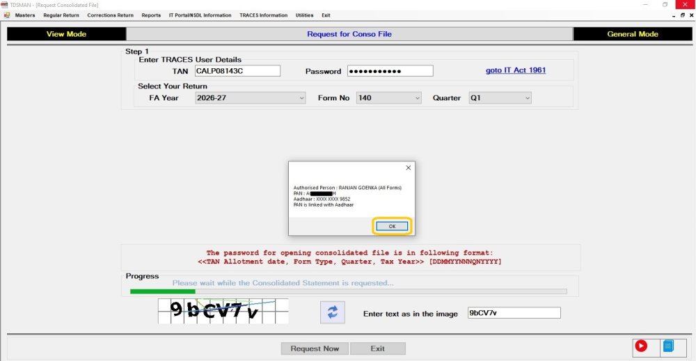 Request for Conso File 3
